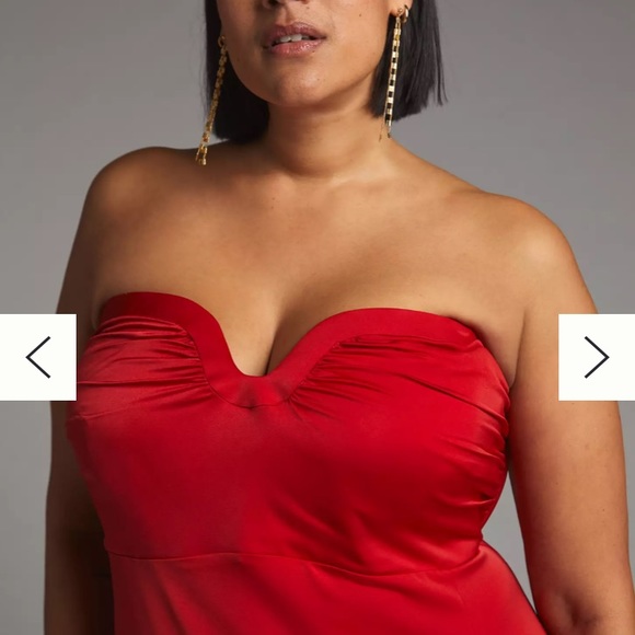 NWOT Anthropologie Mare Mare slim red midi dress - Picture 2 of 10